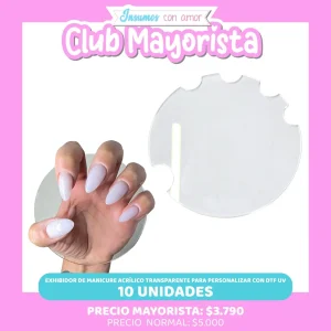 10 UNIDADES EXHIBIDOR MANICURE ACRÍLICO TRANSPARENTE - CLUB MAYORISTA